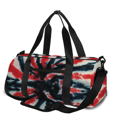 Black And Red Spider Tie Dye Print Gym Bag