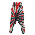 Black And Red Spider Tie Dye Print Hammer Pants