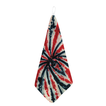 Black And Red Spider Tie Dye Print Hand Towel