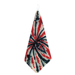 Black And Red Spider Tie Dye Print Hand Towel