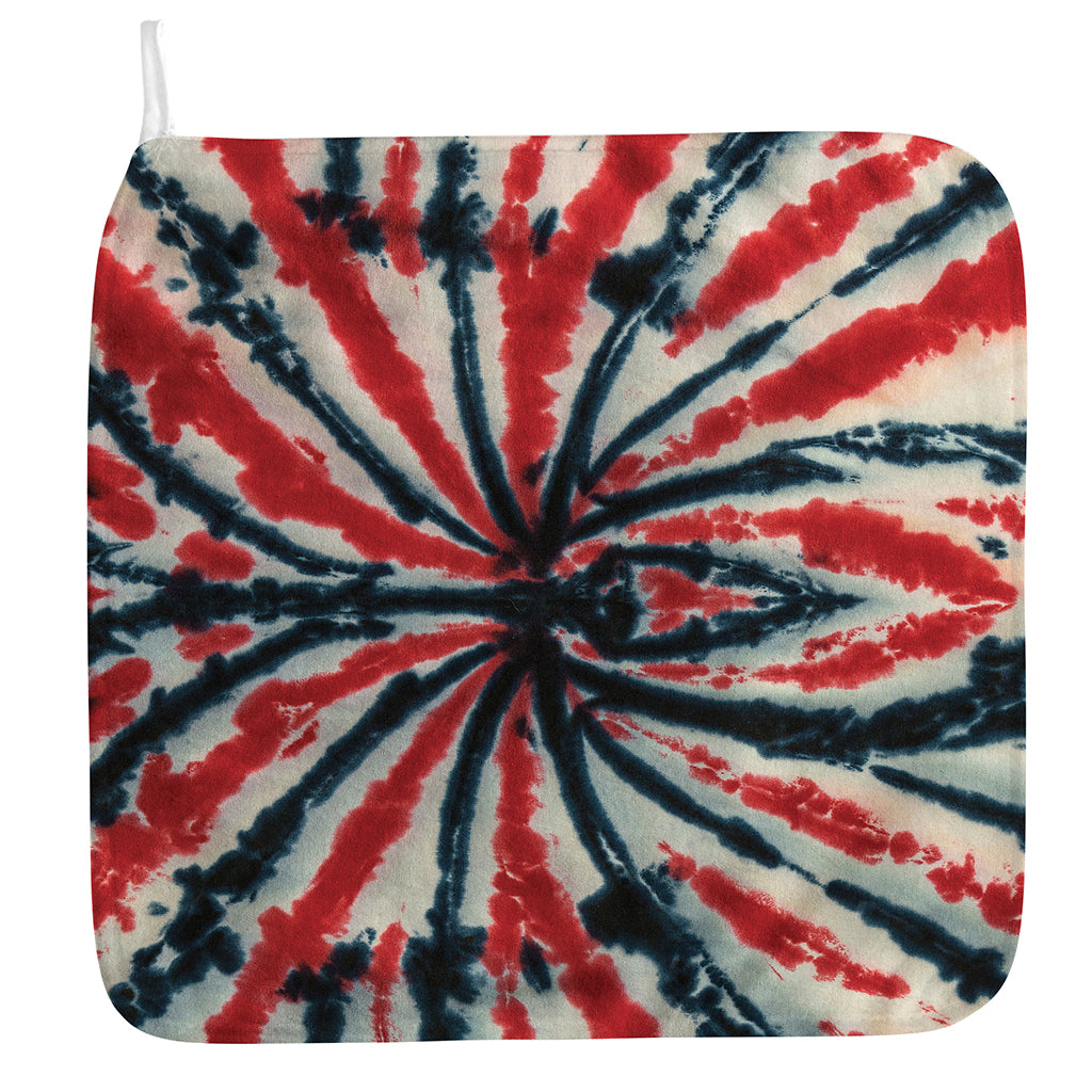 Black And Red Spider Tie Dye Print Hand Towel