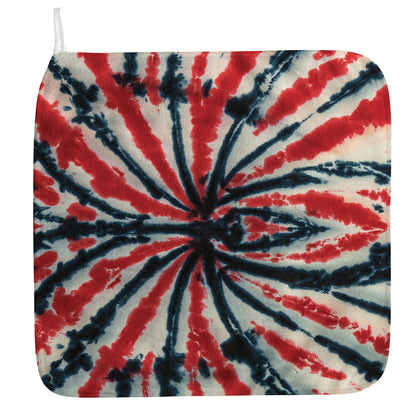 Black And Red Spider Tie Dye Print Hand Towel