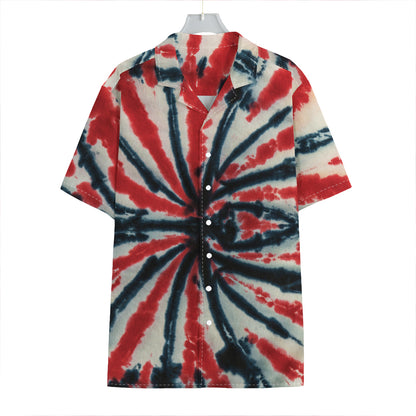 Black And Red Spider Tie Dye Print Hawaiian Shirt
