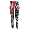 Black And Red Spider Tie Dye Print High-Waisted Pocket Leggings