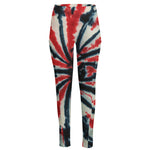 Black And Red Spider Tie Dye Print High-Waisted Pocket Leggings