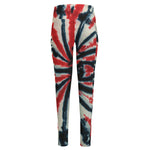 Black And Red Spider Tie Dye Print High-Waisted Pocket Leggings
