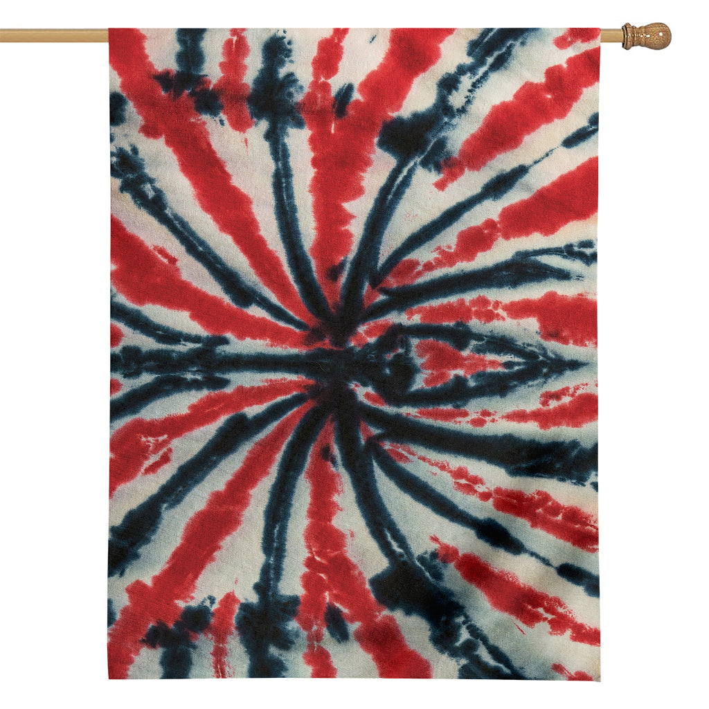 Black And Red Spider Tie Dye Print House Flag