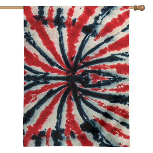Black And Red Spider Tie Dye Print House Flag