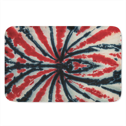 Black And Red Spider Tie Dye Print Indoor Door Mat