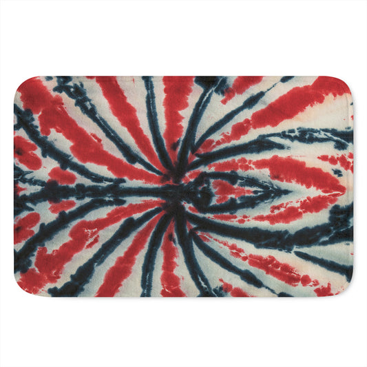 Black And Red Spider Tie Dye Print Indoor Door Mat