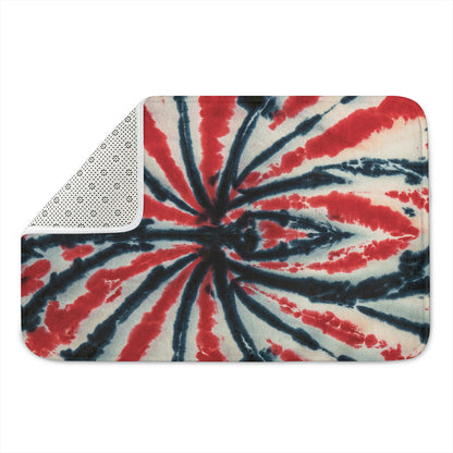 Black And Red Spider Tie Dye Print Indoor Door Mat