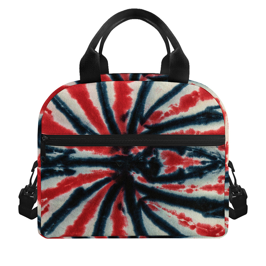 Black And Red Spider Tie Dye Print Insulated Lunch Bag