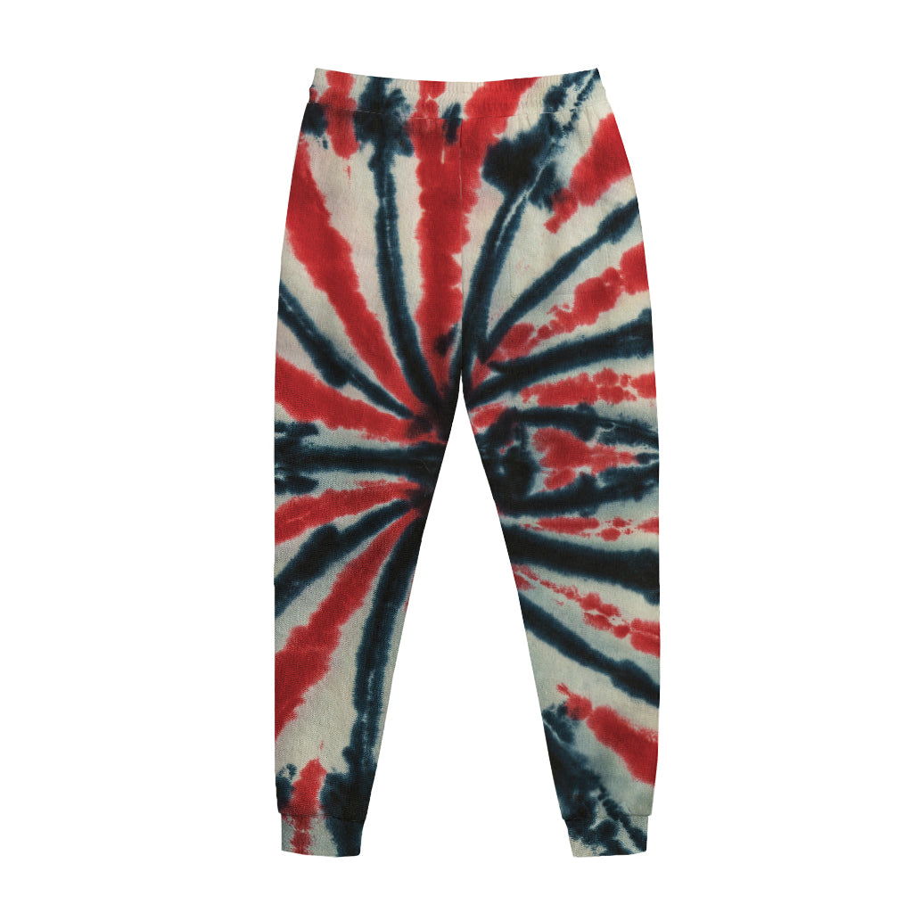 Black And Red Spider Tie Dye Print Jogger Pants