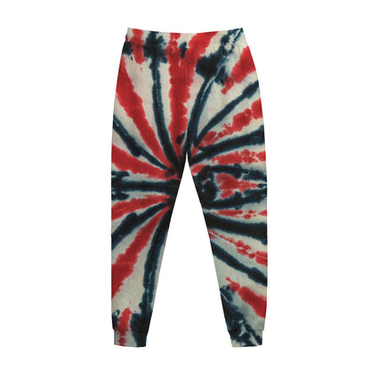 Black And Red Spider Tie Dye Print Jogger Pants