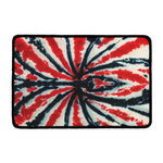 Black And Red Spider Tie Dye Print Kitchen Mat