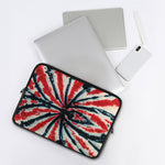 Black And Red Spider Tie Dye Print Laptop Sleeve
