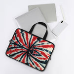 Black And Red Spider Tie Dye Print Laptop Sleeve With Handle