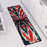 Black And Red Spider Tie Dye Print Long Kitchen Mat