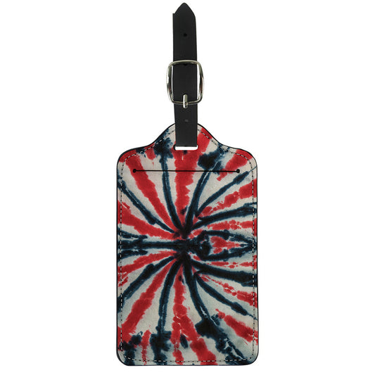 Black And Red Spider Tie Dye Print Luggage Tag