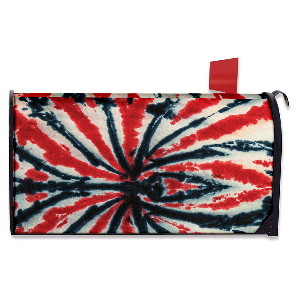 Black And Red Spider Tie Dye Print Mailbox Cover