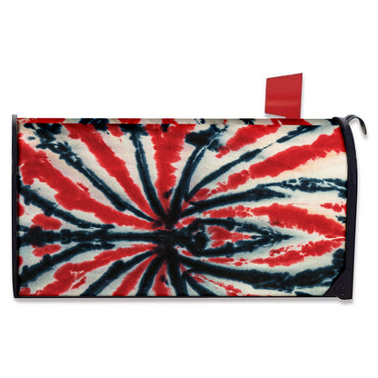 Black And Red Spider Tie Dye Print Mailbox Cover