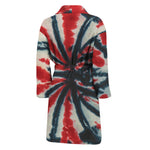 Black And Red Spider Tie Dye Print Men's Bathrobe