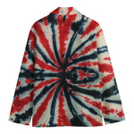 Black And Red Spider Tie Dye Print Men's Blazer