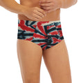 Black And Red Spider Tie Dye Print Men's Briefs