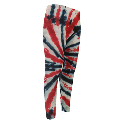 Black And Red Spider Tie Dye Print Men's Compression Pants