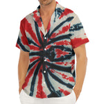 Black And Red Spider Tie Dye Print Men's Deep V-Neck Shirt