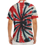 Black And Red Spider Tie Dye Print Men's Deep V-Neck Shirt