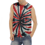 Black And Red Spider Tie Dye Print Men's Fitness Tank Top