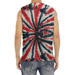 Black And Red Spider Tie Dye Print Men's Fitness Tank Top