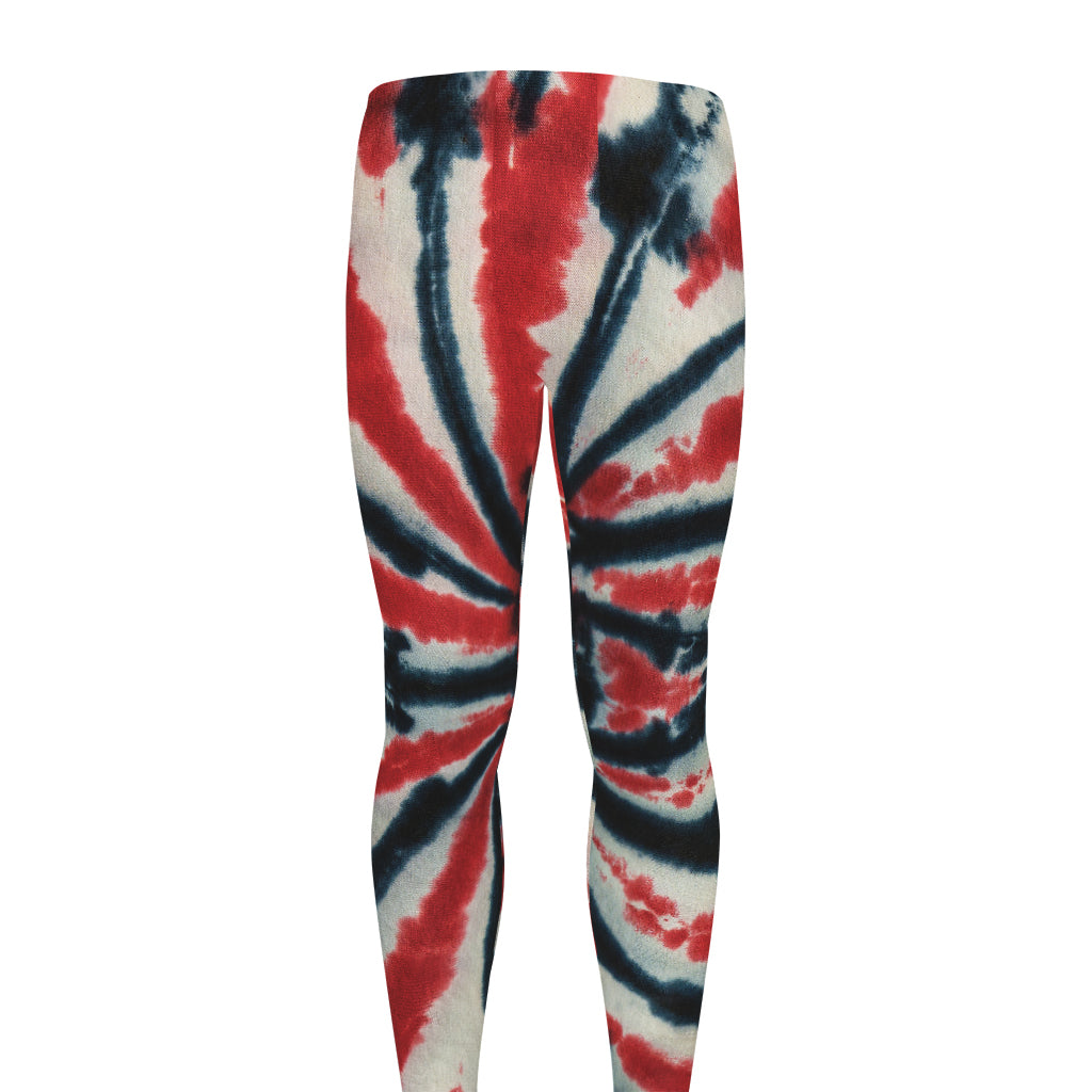 Black And Red Spider Tie Dye Print Men's leggings