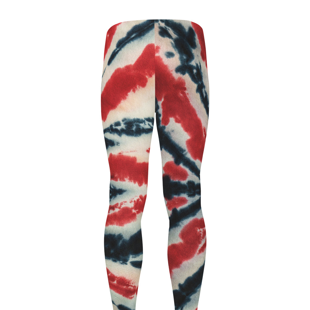 Black And Red Spider Tie Dye Print Men's leggings
