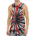 Black And Red Spider Tie Dye Print Men's Muscle Tank Top