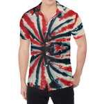 Black And Red Spider Tie Dye Print Men's Shirt