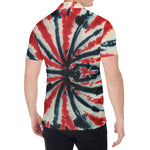 Black And Red Spider Tie Dye Print Men's Shirt