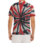 Black And Red Spider Tie Dye Print Men's Short Sleeve Rash Guard