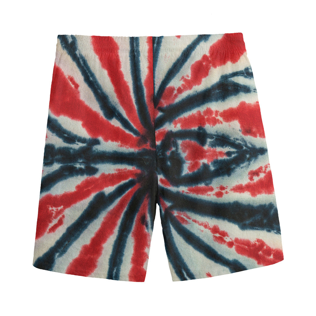 Black And Red Spider Tie Dye Print Men's Sports Shorts