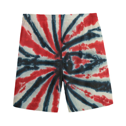 Black And Red Spider Tie Dye Print Men's Sports Shorts