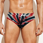 Black And Red Spider Tie Dye Print Men's Swim Briefs