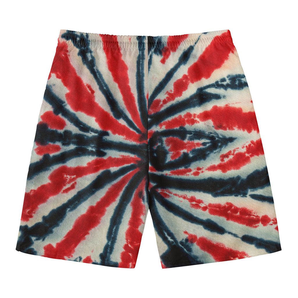 Black And Red Spider Tie Dye Print Men's Swim Trunks