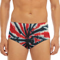 Black And Red Spider Tie Dye Print Men's Triangle Swim Briefs