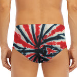 Black And Red Spider Tie Dye Print Men's Triangle Swim Briefs