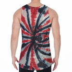 Black And Red Spider Tie Dye Print Men's Velvet Tank Top