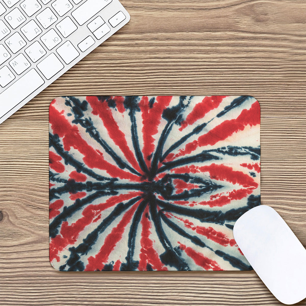 Black And Red Spider Tie Dye Print Mouse Pad
