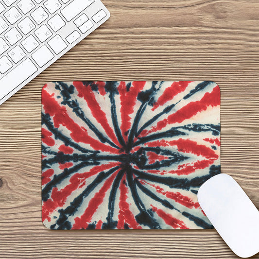 Black And Red Spider Tie Dye Print Mouse Pad