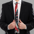 Black And Red Spider Tie Dye Print Necktie