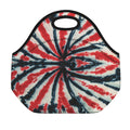 Black And Red Spider Tie Dye Print Neoprene Lunch Bag